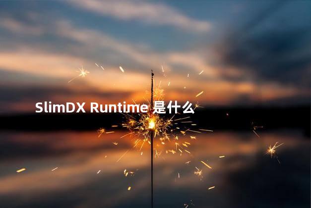 SlimDX Runtime 是什么？